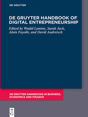 cover image of De Gruyter Handbook of Digital Entrepreneurship